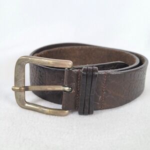 POST & CO Mens Rustic Italian Distressed Leather Western Belt Size 32 Brown
